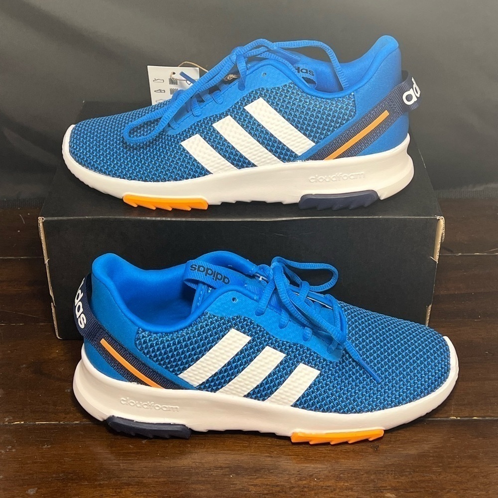 Adidas Racer TR 2.0 Blue Mesh White Orange Toddler Sneakers Shoes GV7864 Sz 5K